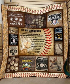 Baseball To My Grandson Blanket 3D Printing Quilt Bedding Set Bedroom Decor, Gifts for Family