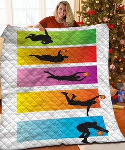 Basketball Quilt Blanket Bedding Set for Family Gifts and Home Decor