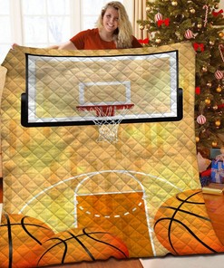 Basketball Quilt Blanket Bedding Set for Family Gifts and Home Decor, Personalized