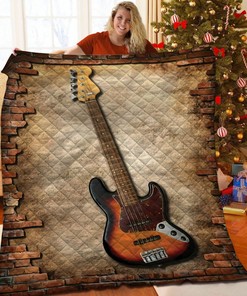 Bass Guitar Personalized Quilt Bedding Set, Great for Bedroom Decoration and Family Gifts