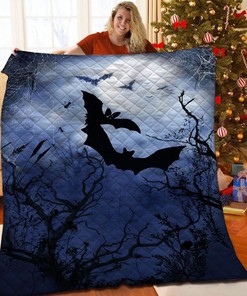 Bat Quilt Bedding Set Bedroom Decor, Gifts for Cat Lovers