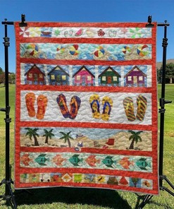 Beach Quilt Bedding Set for Bedroom Decor, Gifts for Family