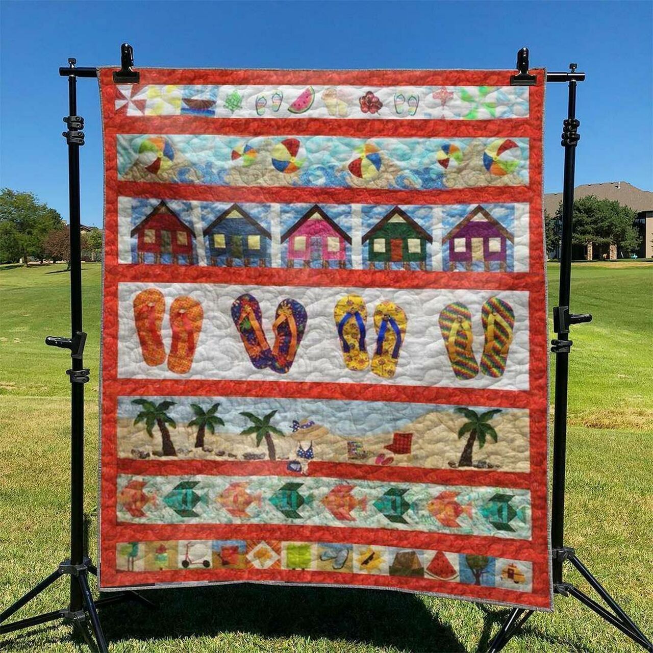 Beach Quilt Bedding Set for Bedroom Decor, Gifts for Family