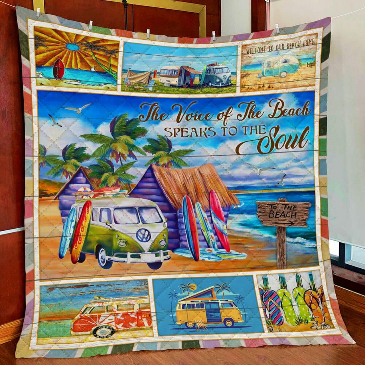 Beach Soul Personalized Quilt Bedding Set - Gifts for Family and Bedroom Decor
