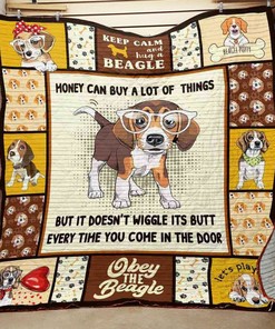 Beagle Dog Quilt Blanket Bedding Set for Family Gifts and Home Decor, Personalized