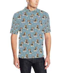 Beagle Pattern Print Design 02 Men Polo Shirt