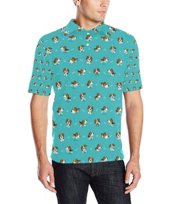 Beagle Pattern Print Design 05 Men Polo Shirt