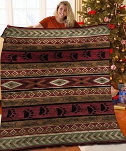 Bear Native American Personalized Quilt Bedding Set for Home Decoration and Family Gifts