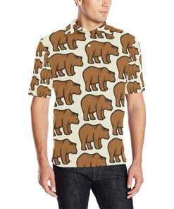Bear Pattern Print Design Be05 Men Polo Shirt