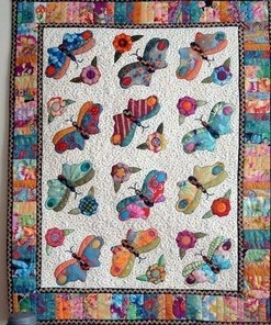 Beautiful Butterfly Quilt Bedding Set with Custom Name, Great for Bedroom Decoration and Family Gifts
