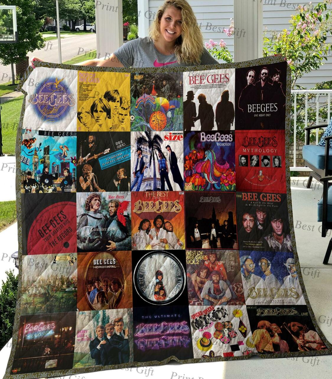 Bee Gees Quilt Bedding Set Blanket for Personalized Home Decor and Family Gifts