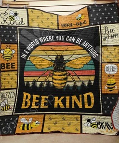 Bee Kind Quilt Bedding Set Bedroom Decor Gifts for Family