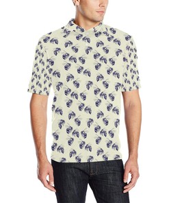 Bee Pattern Print Design 02 Men Polo Shirt