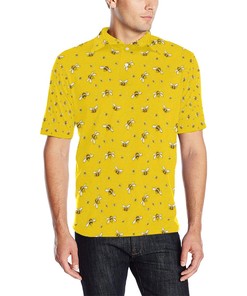 Bee Pattern Print Design 05 Men Polo Shirt