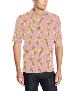 Bee Pattern Print Design Bee07 Men Polo Shirt