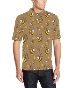 Bee Pattern Print Design Bee09 Men Polo Shirt