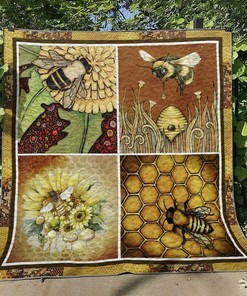 Bee Personalized Quilt Blanket Bedding Set for Home Decoration and Family Gifts