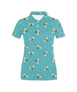 Bee With Dot Print Design Women's Polo Shirt