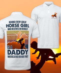 Behind Horse Girl Dh51 Polo Shirt All Over Printed(8886)