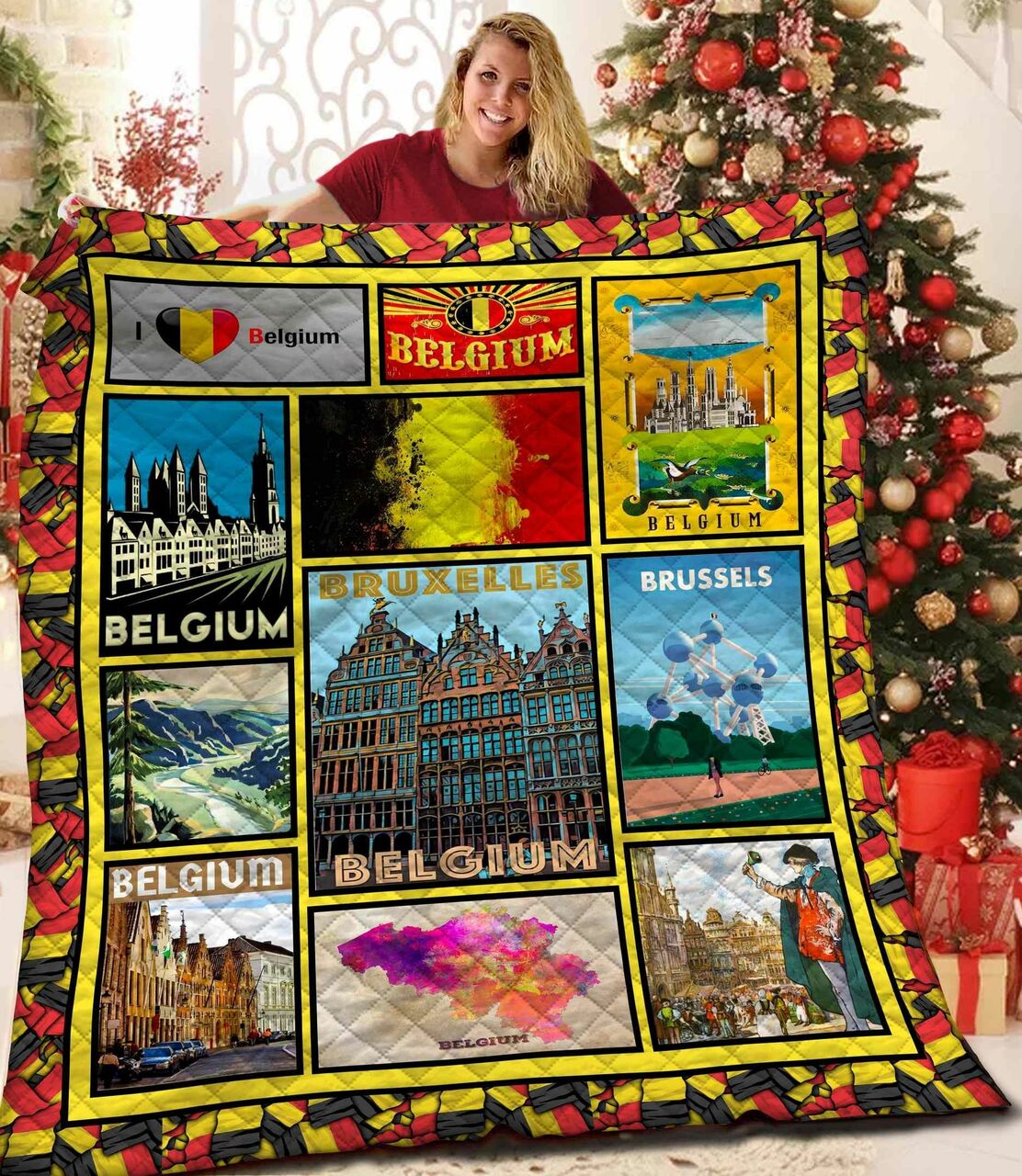 Belgium Quilt Bedding Set Bedroom Decor, Gifts for Family