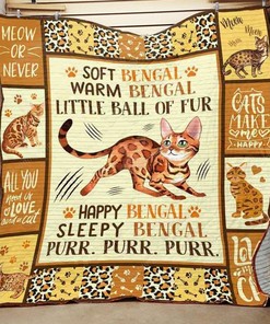 Bengal Cat Little Ball Of Fur Quilt Bedding Set Blanket