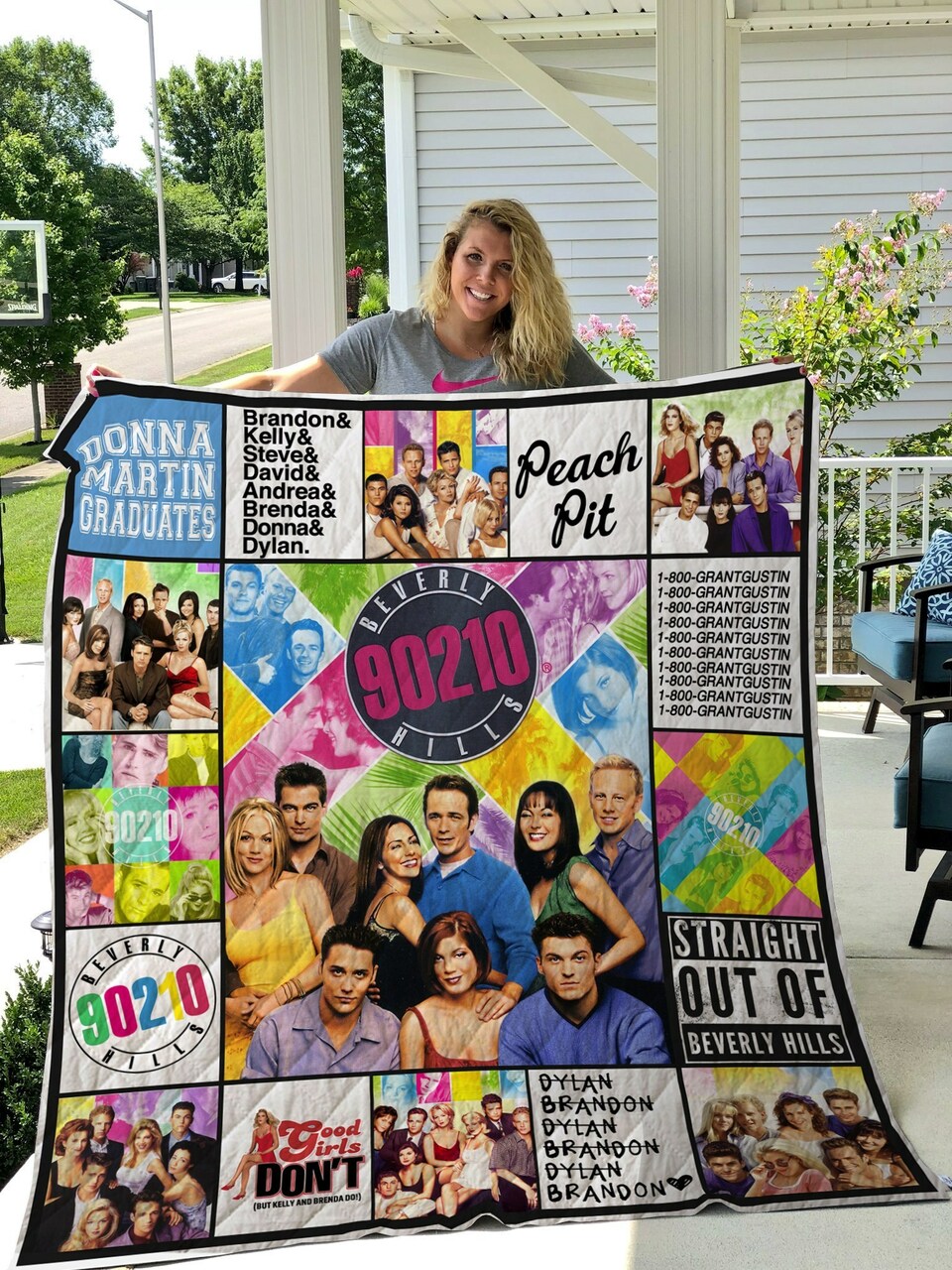 Beverly Hills Personalized Quilt Bedding Set Blanket - Great Gifts for Family