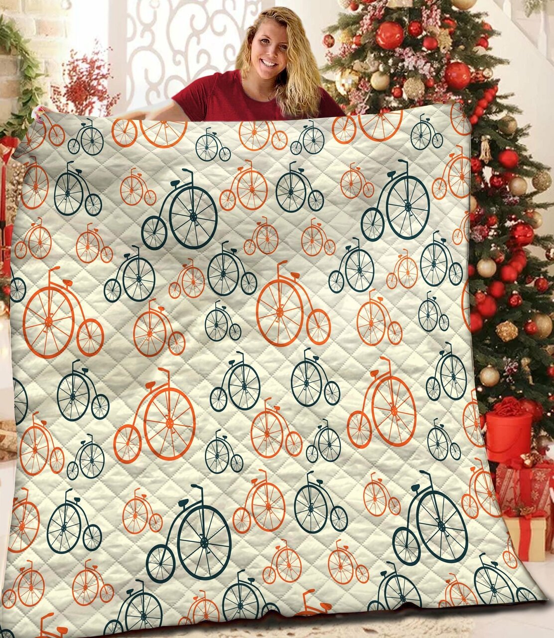 Bicycle Quilt Bedding Set Bedroom Decor, Gifts for Family