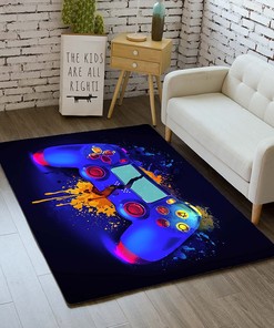 Big Gamer Area Carpet for Boys - 3D Printed Controller Gamepad Mat for Bedroom and Living Room Decor