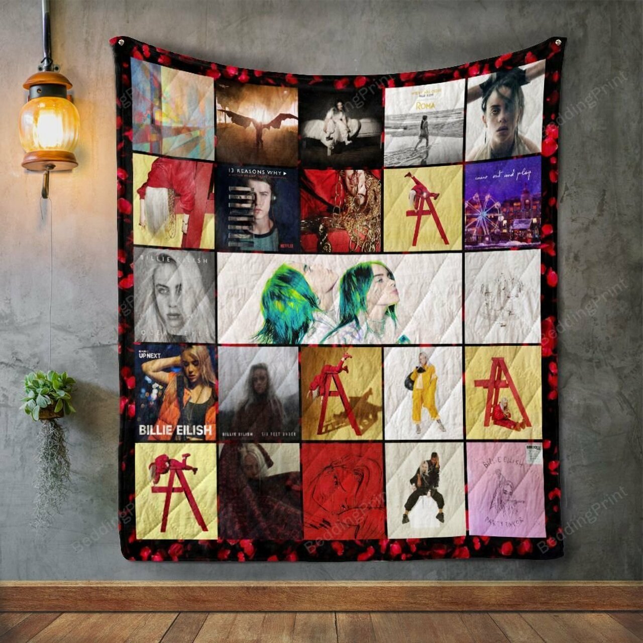Billie Eilish Personalized Quilt Blanket Bedding Set for Home Decoration and Great Gifts for Fans