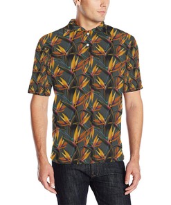 Bird Of Paradise Pattern Print Design 01 Men Polo Shirt