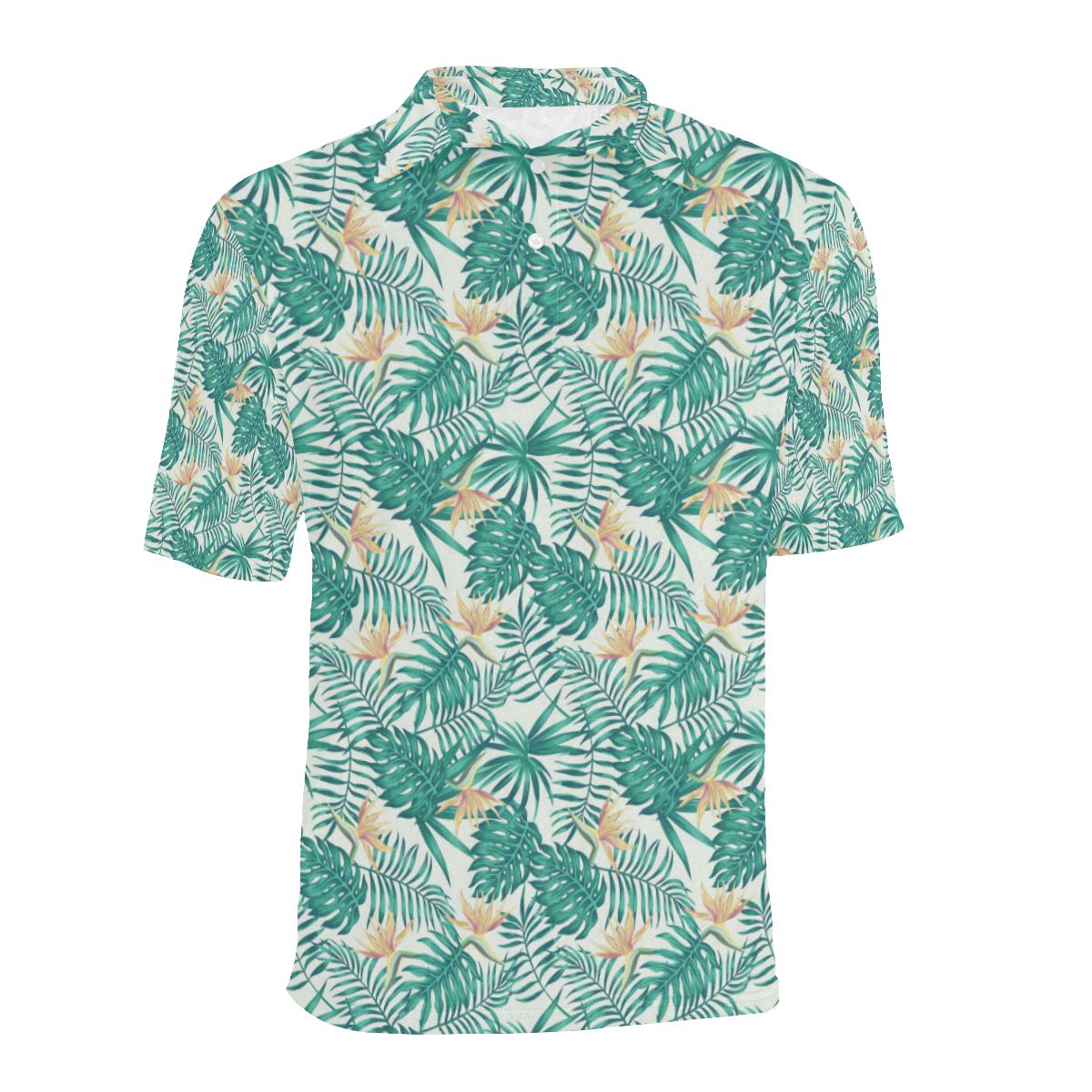 Bird Of Paradise Pattern Print Design 05 Men Polo Shirt - Image 2