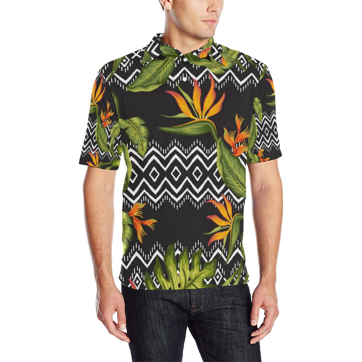 Bird Of Paradise Pattern Print Design Men Polo Shirt A3