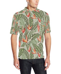 Bird Of Paradise Pattern Print Design Men Polo Shirt A4