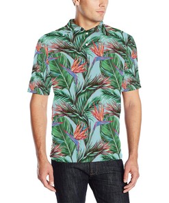 Bird Of Paradise Pattern Print Design Men Polo Shirt A5