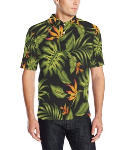Bird Of Paradise Pattern Print Design Men Polo Shirt A9