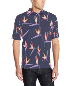 Bird Of Paradise Pattern Print Design Men Polo Shirt Gift