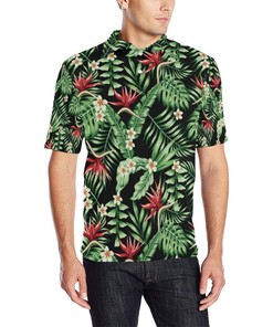 Bird Of Paradise Pattern Print Design Men Polo Shirt Tropical Polo Shirt