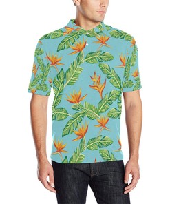 Bird Of Paradise Pattern Print Design Men's Polo Shirt
