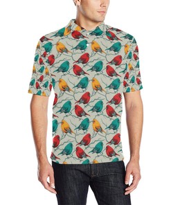 Birds Pattern Print Design 04 Men Polo Shirt