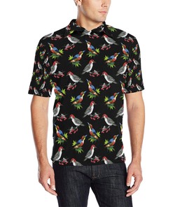 Birds Pattern Print Design 06 Men Polo Shirt
