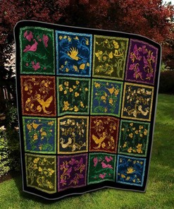 Birds With Floral Motifs Personalized Quilt Bedding Set Blanket- Personalize for Home Decor or Picnic