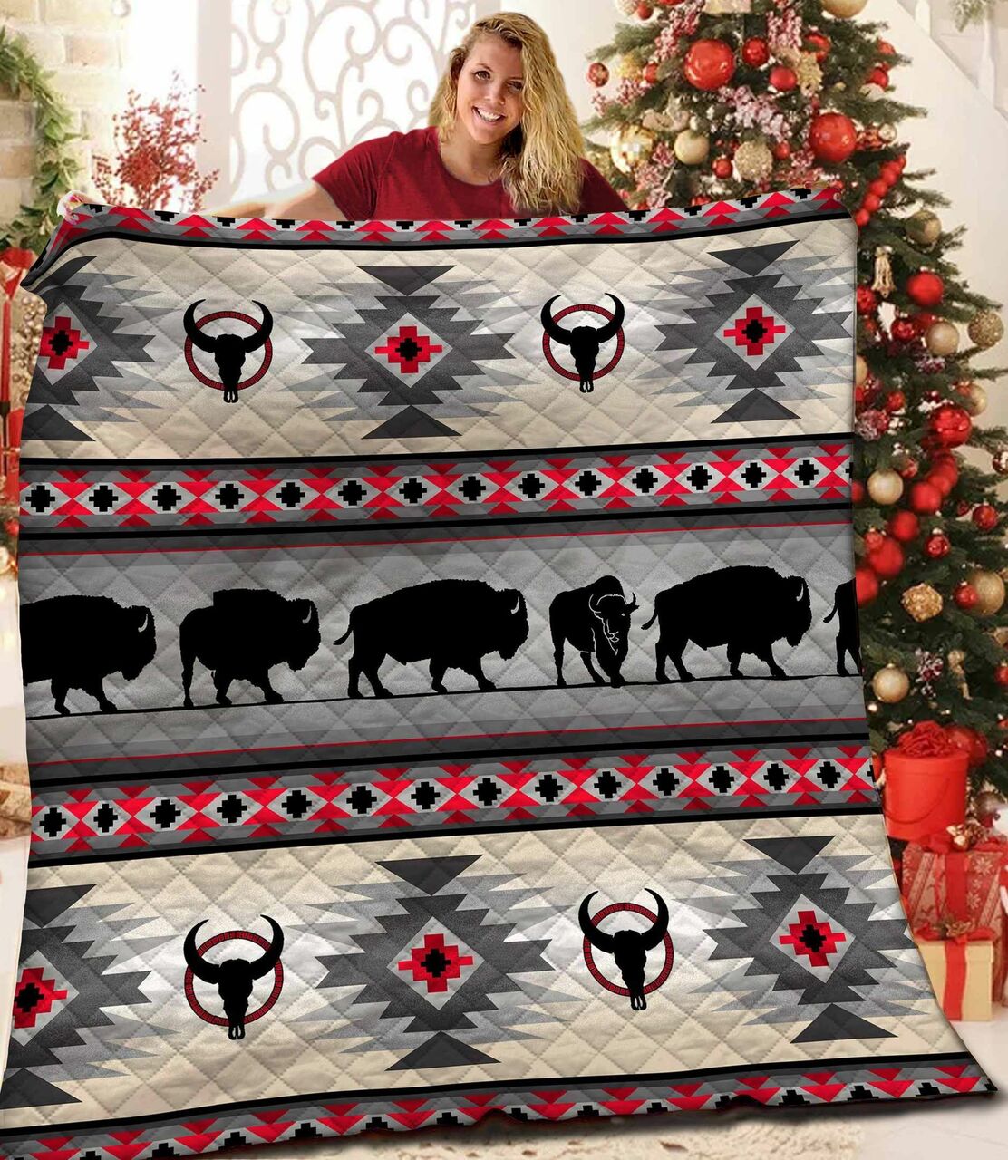 Bison Quilt Bedding Set Bedroom Decor Ideal for Family Gifts and Bedroom Decor