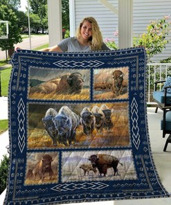 Bison Quilt Bedding Set Bedroom Decor, Personalized Gift for Family
