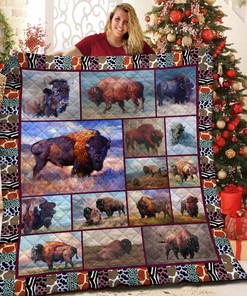 Bison Quilt Bedding Set for Home Decoration and Picnic, Gifts for Family