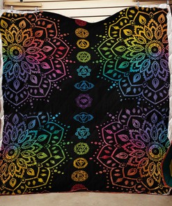 Black Chakra Quilt Bedding Set - Gifts for Family and Bedroom Decor