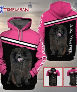 Black Chow Chow Alone Together 3D Full Printing Hoodie And Polo Shirt