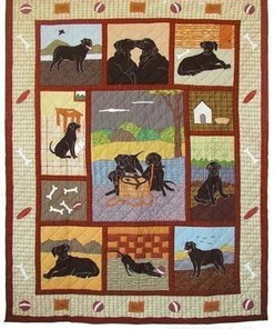 Black Labs Quilt Bedding Set Blanket - Great for Bedroom Decoration and Family Gifts