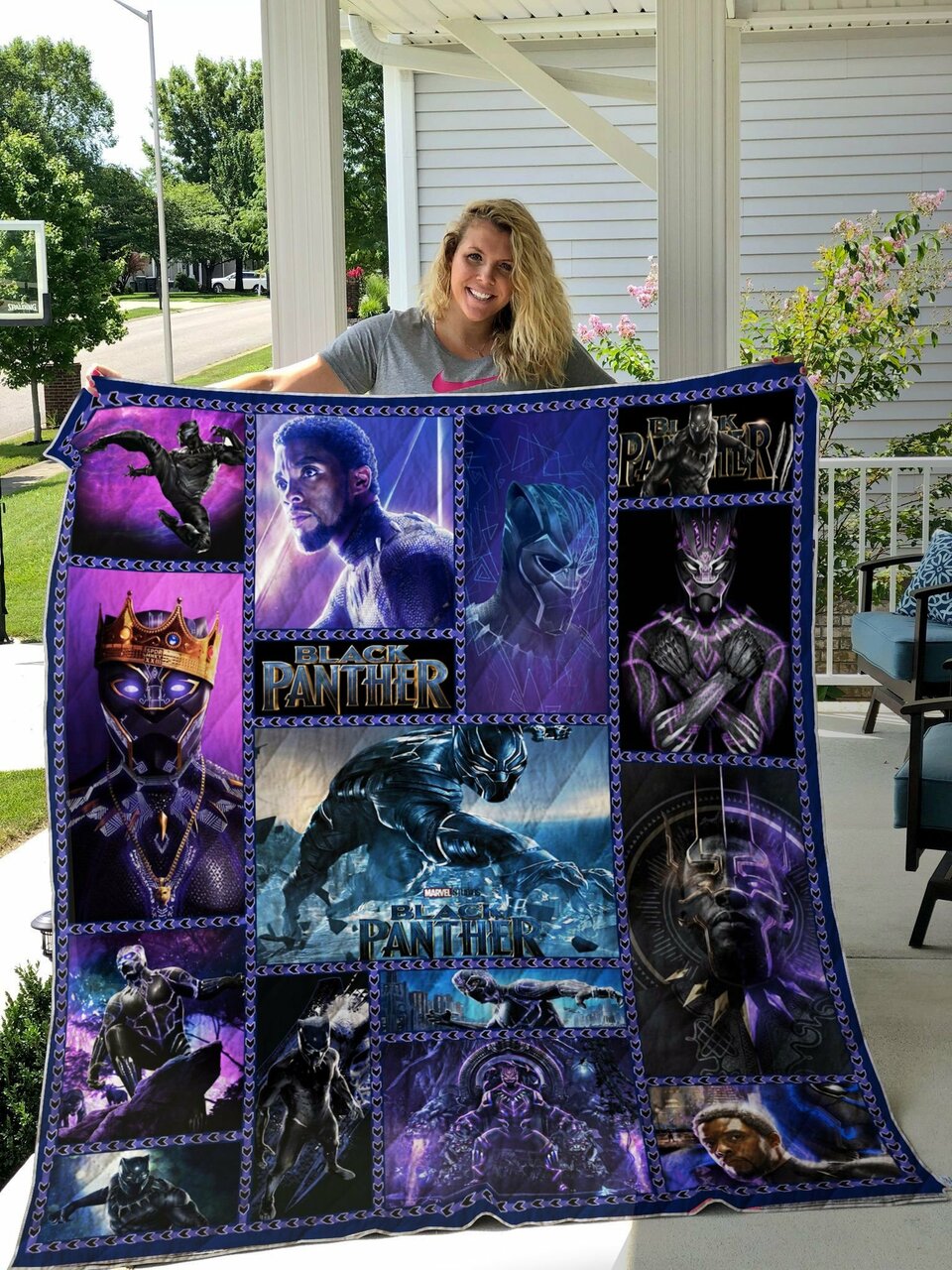 Black Panther Avenger Marvel Comics Art Blanket Quilt Bedding Set Blanket Bedroom Decor, Gifts for Family