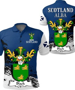 Black Scottish Family Crest Scotland Special Polo Shirt - Golf Shirt