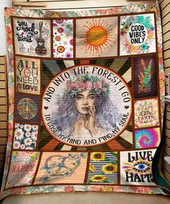 Blanket Hippie And Into The Forest I Go Quilt Bedding Set Bedroom Decor, Gifts for Family